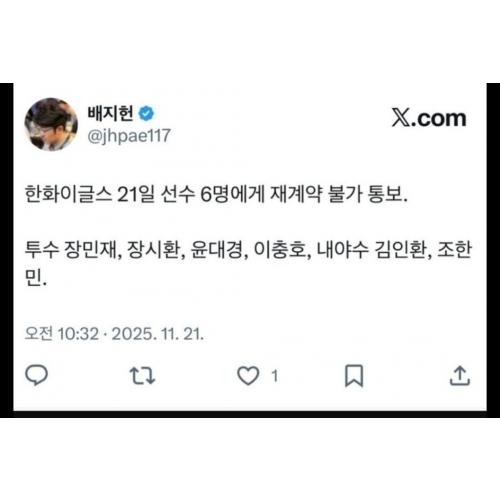 한화이글스 방출명단